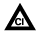 Symbole de chlorage avec un triangle et CI au milieu