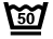 Symbole de lavage 50° avec barre