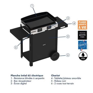 Combo Plancha électrique + Chariot - Initial 65 Inox - 55528385