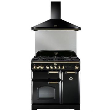 Pack Piano de cuisson + hotte + crédence CDL90DFBL/B-FP2
