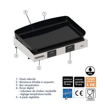 Plancha électrique - INITIAL 65 Inox - 555232014201